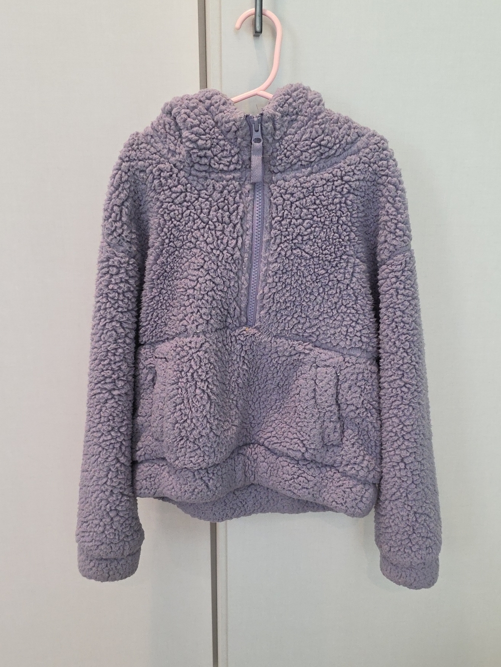 Mondetta Kids Lavender Sherpa Half-Zip Hoodie